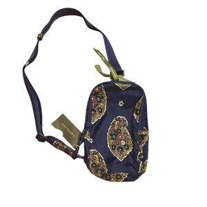 Vera Bradley Small Lorman Sling Backpack in Kew Gardens Blue New with Tags